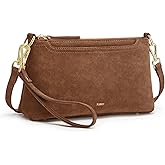 Kattee Leather Crossbody Bags for Women Trendy, Small Shoulder Purses and Handbags, Clutch Wristlet Wallet with 2 Straps
