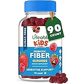Lifeable Sugar Free Prebiotic Kids Fiber Gummies | 4g Fiber for Kids | Great Tasting Vegetarian Fiber Supplements for Kids | for Digestive Health | Fiber Gummies for Kids | 90 Probiotics Gummies