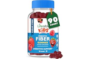 Lifeable Sugar Free Prebiotic Kids Fiber Gummies | 4g Fiber for Kids | Great Tasting Vegetarian Fiber Supplements for Kids | for Digestive Health | Fiber Gummies for Kids | 90 Probiotics Gummies
