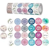 3000 Pcs Thank You Stickers,Self-Adhesive Small Stickers 1 Inch,Thank You Labels for Wedding,Businesses,Parties, Baking,6 Rolls of 500 Sheets Each