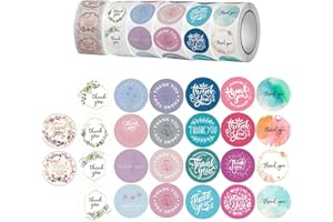 CWZIDYQ 3000 Pcs Thank You Stickers,Self-Adhesive Small Stickers 1 Inch,Thank You Labels for Wedding,Businesses,Parties, Baking,6 Rolls of 500 Sheets Each