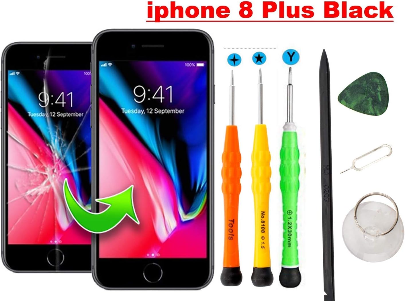 COASD Compatible with iPhone 7 Plus Screen Replacement 5.Inch (Black)
