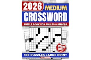 Medium Crossword Puzzle Books for Adults and Seniors 100 Puzzles: Large Print Word Find Games with Verified Clues for Entertaining Brain Workouts (Perfect Gifts for Crossword Lovers)