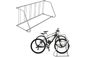 Single Side 6 Bike Floor Rack 110 Inch Length Freestanding Bicycle Parking Stand In Ground Grid Design For Garages Streets Ya