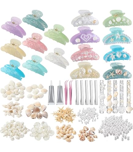 Amazon.com : Yuxung 10 Sets DIY Hair Claw Clips Kit Acrylic  display picture 3