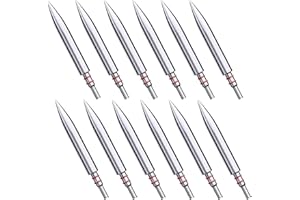 MOLFUJ MOLFUZ 12pcs Archery Field Points 100/125/150/200/300 Grain, Stainless Steel Screw-in Practice Arrow Tips for Recurve, Compound Crossbow, Hunting and Target Shooting