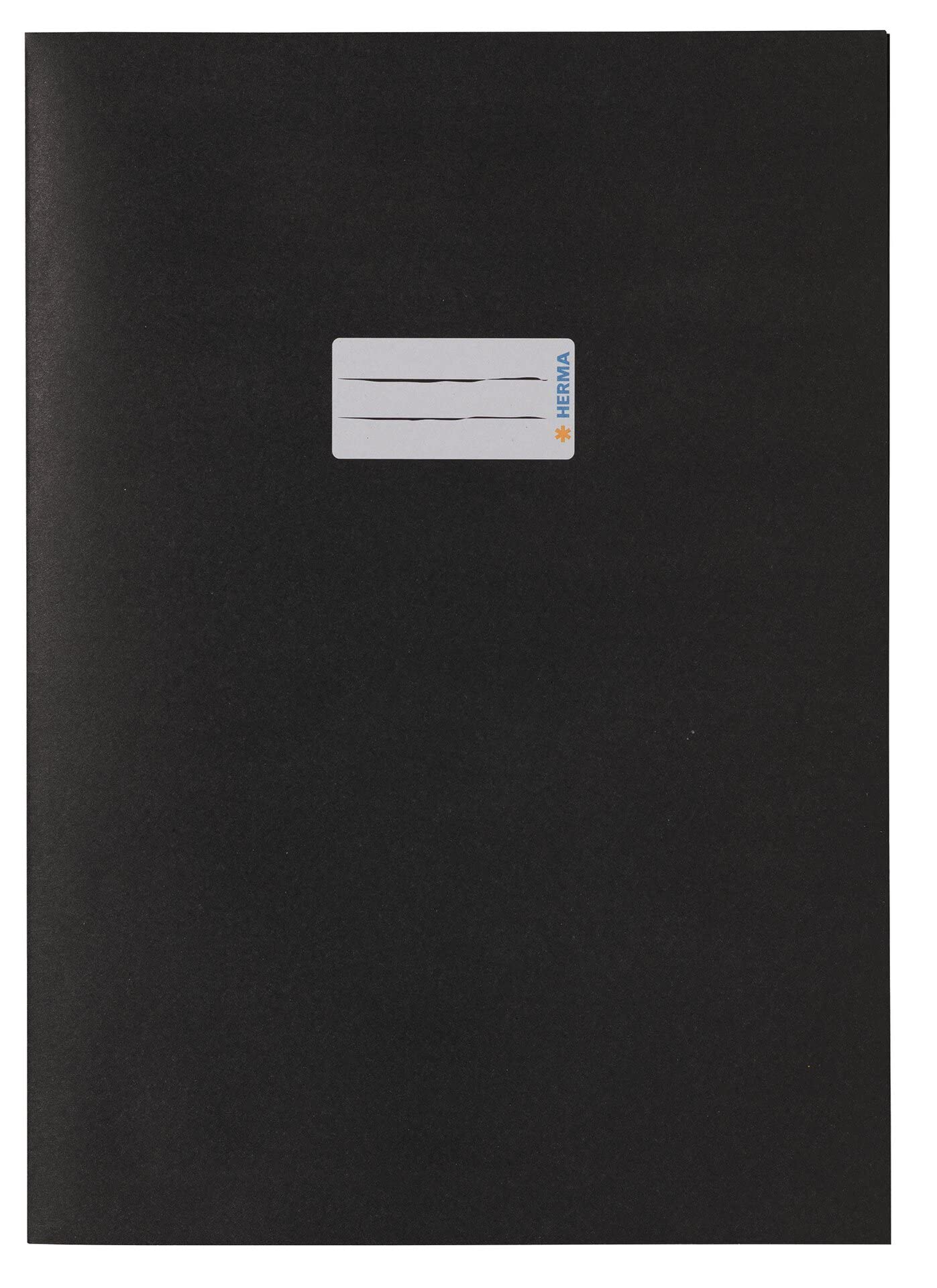 HERMA 7096 Notebook Covers A4 Paper Black, Pack of 10, Notebook Covers with Labelling Field Made of Extremely Strong Paper and Rich Colours, Exercise Book Cover Set for School Notebooks, Coloured