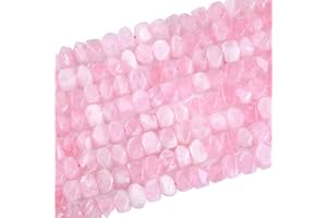 ZXYMLZI 6 * 11mm 25pcs Natural Rose Quartz Irregular Special Cut Stone Beads Loose Beads for Jewelry DIY Making Bracelet 7.5inch