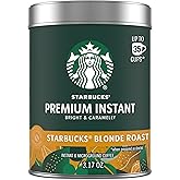Starbucks Premium Instant Coffee Blonde Roast, 3.17 oz Tin | 100% Arabica premium instant and microground coffee; Blonde Roast; single 3.17 oz tin