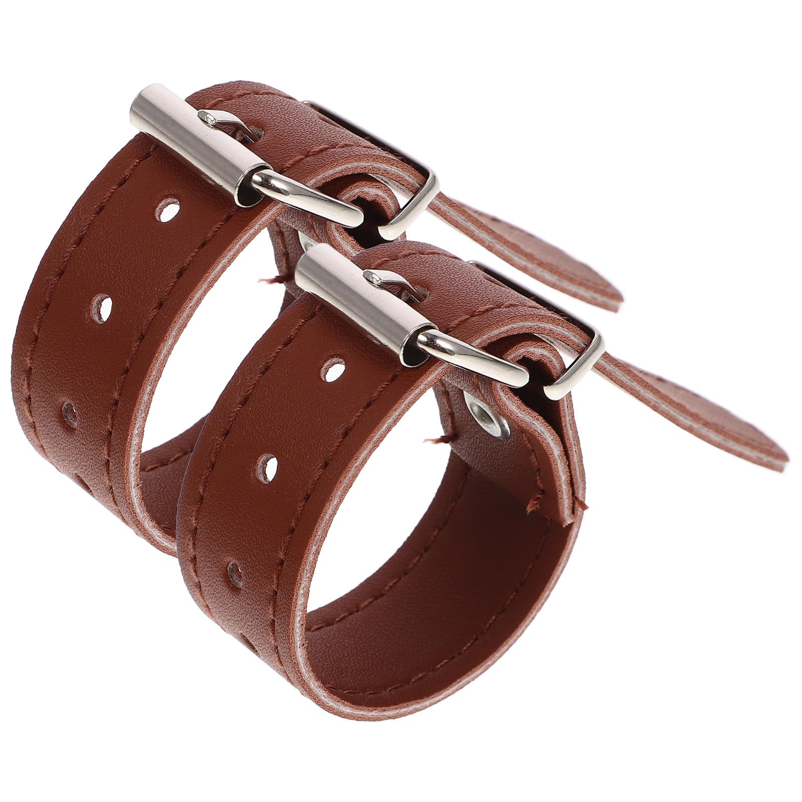 Toddmomy 1 Pair of Bike Basket PU Straps Bike Basket Leather Straps Adjustable Bike Leather Straps for Bike Bicycle（Brown)