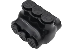 AIRTAK 2-14 AWG Insulated 3 Port Inline Splice Connector Black Wire Connectors,Allen Hex 5/32" Insulated Cable Connectors Pre-Loaded Oxide Inhibitors,UL Listed(1pcs)