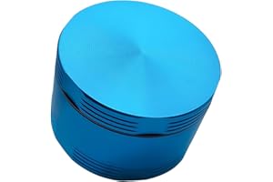 4-Piece Aluminum Spice Grinder, 50mm 55mm 62mm, Hidden Storage Chamber Design, 8 Colors (L.Blue, 55mm/2.2in)