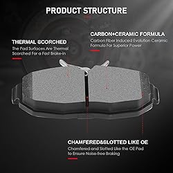 cciyu D1082 Rear Ceramic Brake Pads Kits 4pcs fit