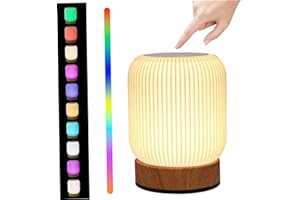 Color Changing Lamp, Remote Control Rechargeable RGB Lamp 3 Way Dimmable Multi-Color Touch LED Ambient Lighting for Bedroom, 