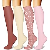 CHARMKING Compression Socks for Women and Men Circulation 4 Pairs 15-20 mmHg Best Support for Athletic Running Cycling