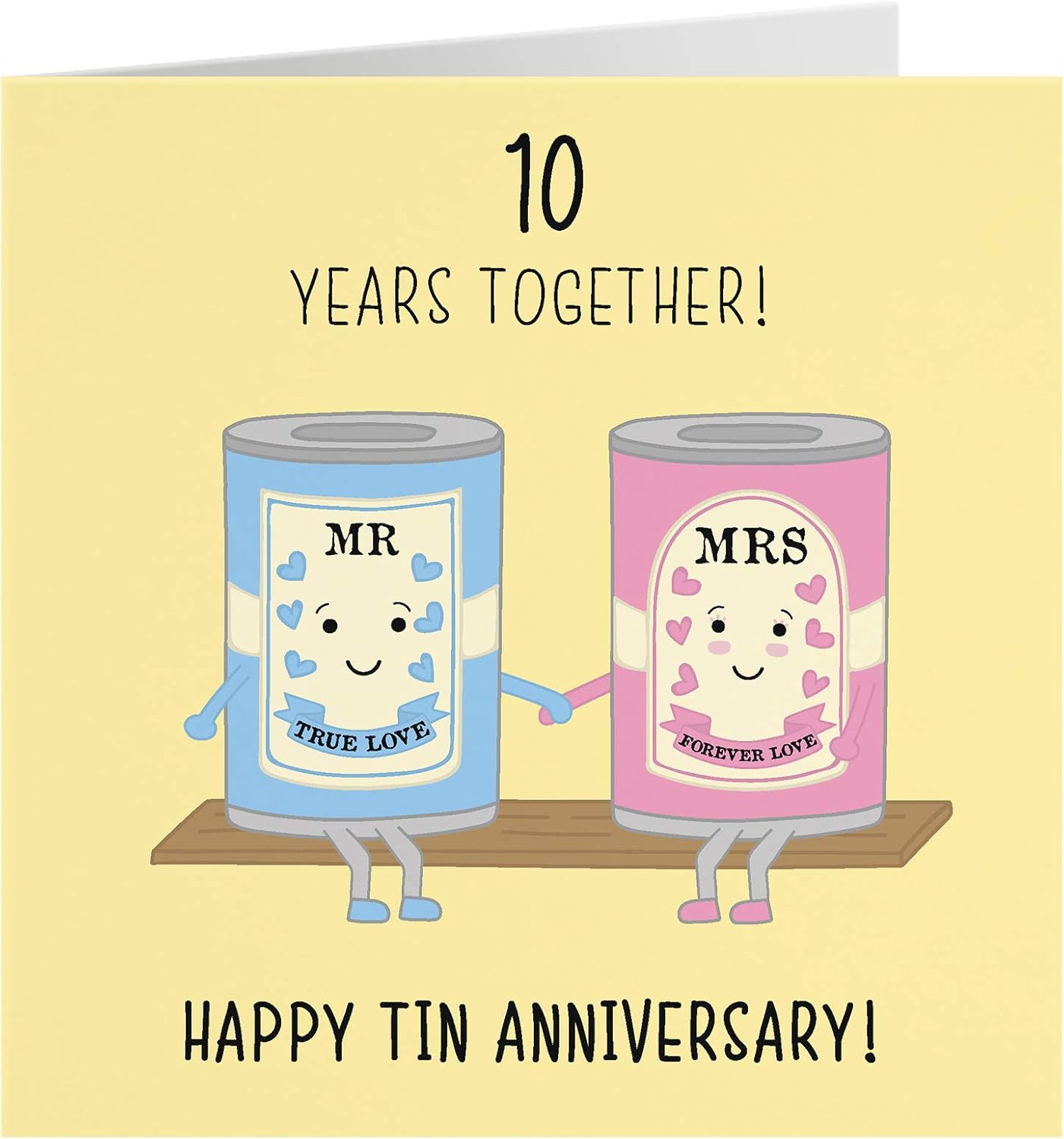 10th Wedding Anniversary Card - Tin 