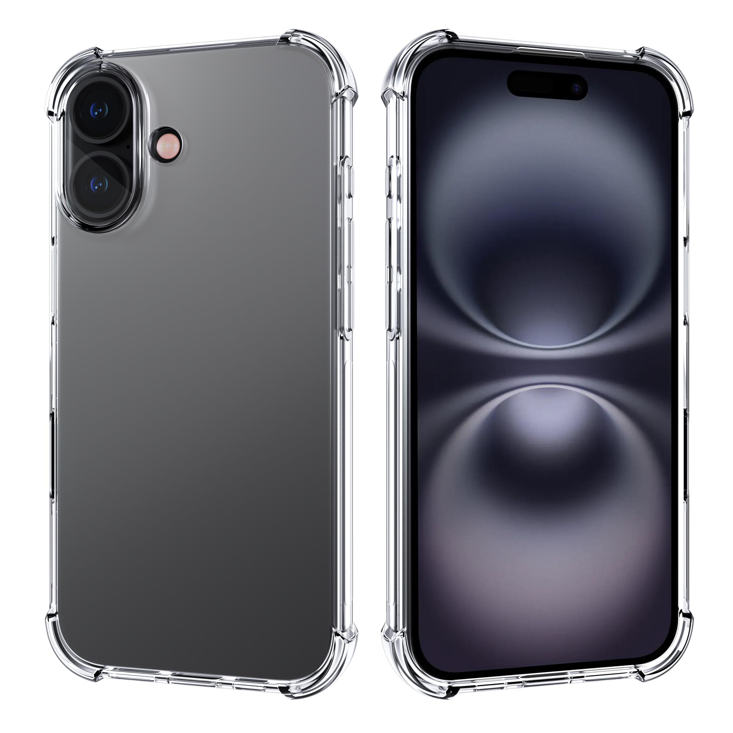 Migeec Case for iPhone 16 Plus Clear Protective TPU Cover with Raised Camera Protection, Shock-Absorbent Corners, Slim Fit Phone Case Transparent Design