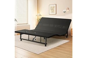 Mixcous King Adjustable Bed Base Frame - Premium Metal, Head & Foot Incline, Wireless Remote, Zero Gravity, Quiet Motor (79" L x 74" W x 12.72" H) Black