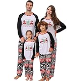 Onancehim Family Christmas Pajamas Matching Sets Xmas Pajamas for Women/Men/Couples, 2 Piece Christmas Pjs Matching Set