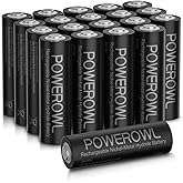 POWEROWL Rechargeable AA Batteries, 2800mAh High Capacity Double A Batteries NiMH Low Self Discharge, Qty 20