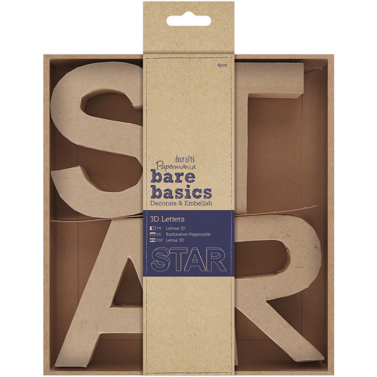 docrafts 3D Letters Box of 4 - Star