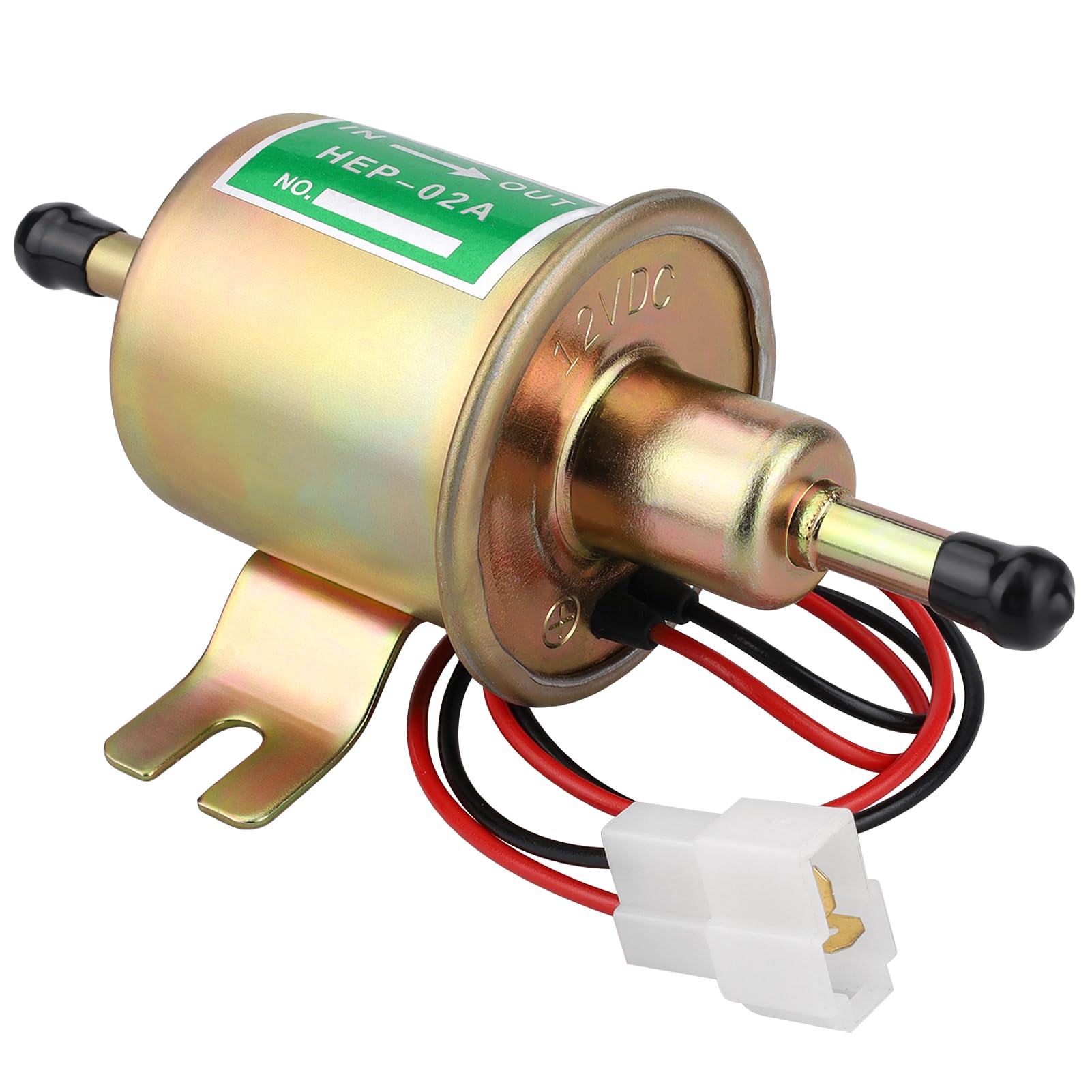 Photo 1 of 12V Electric Fuel Pump Universal Low Pressure Transfer Inline Fuel Pump for Motorcycle Carburetor Lawn Mower Gas Diesel Engine 2.5-4psi HEP-02A