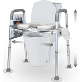 UNLICON Raised Toilet Seat with Handles, 400lb, Adjustable Height &amp; Width | Padded Comfort,Rust-Proof Aluminum,Non-Slip Feet, Height/Width Adjustable, Fit Any Toilets. Tool-Free Install, For Seniors