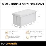 Home Republic Storage Ottoman Padded Foldable Bench 76x38 Boucle White view 5