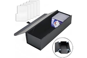 SFSOC 1Pack Magnetic Trading Card Storage Box With 5PCS Divider,Gaming Card Storage Box,Card Storage Box Fits MTG Playing Cards,TCG,YuGiOh,Sports Cards,Magic Game Cards (13.5 * 4.3 * 2.9) inch