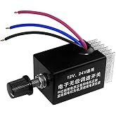Motor Speed Controller, PWM, DC Variable Speed Fan 12V 24V 10A, 1-Pack | Built-in heatsink for reliable cooling. Color-coded wires for easy install. Great for fans, blowers, heaters &amp; small motors.
