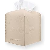 Connsole Casa Premium PU Leather Tissue Box Holder–Modern Cover for Home, Office, Car–Stylish Cube Organizer for Standard Kle