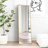 Beauty4U Full Length Mirror 150x40cm Gold Aluminum Free Standing Wall Leaning