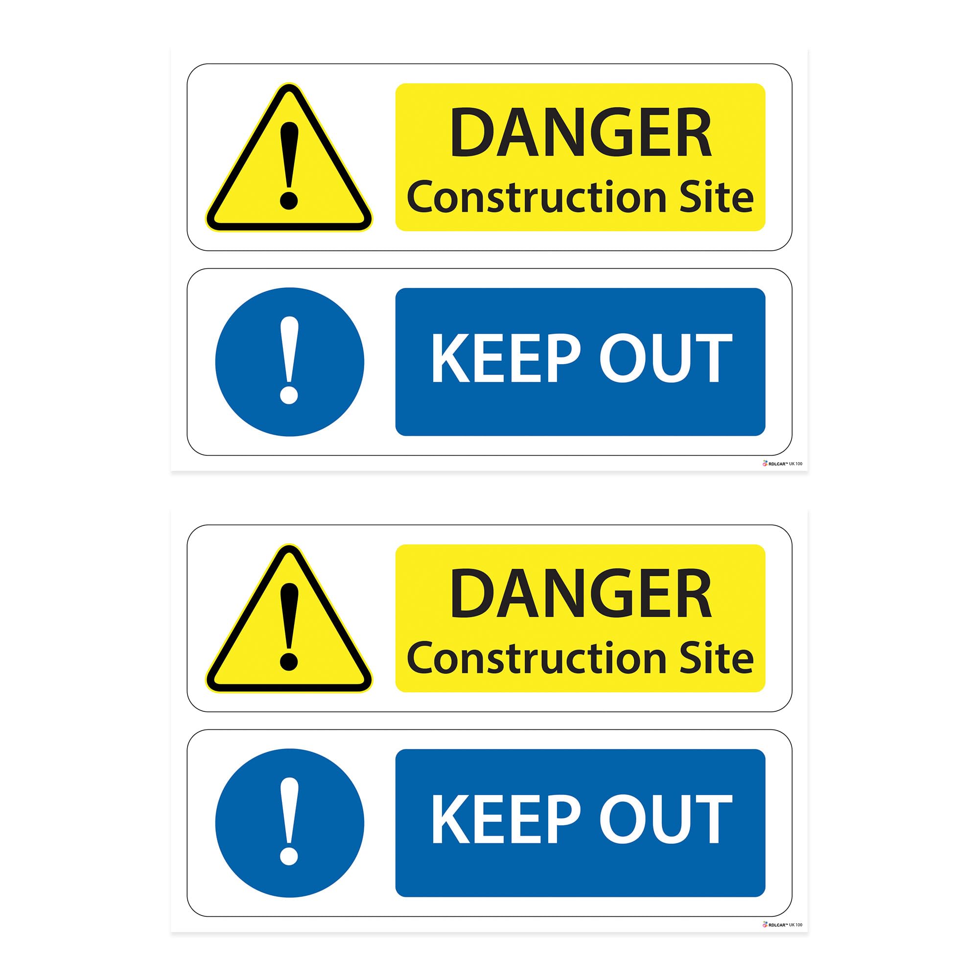 RDLCAR Keep Out Sign Danger Construction Site Signs 4mm Corri Professional Site Safety Sign Ideal for Hazard Protection High Visibility 200mm x 300mm