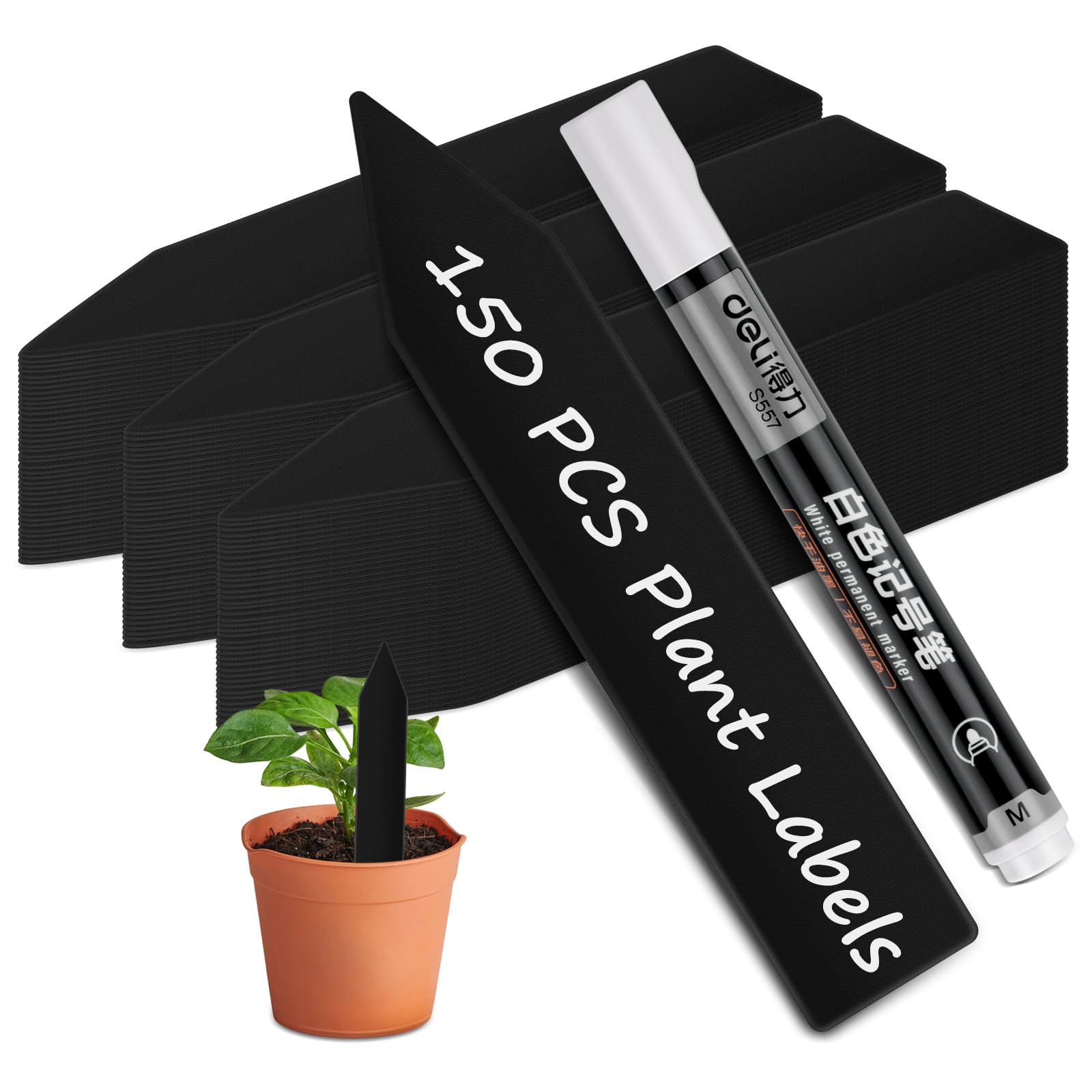 Plastic Plant Labels, 150Pcs Plant Tags Garden Plant Markers Plant Labels for Garden Seed Potted Herbs Flowers Vegetables, Multicolor