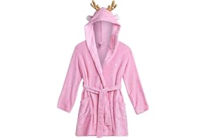 Limited Too Girls' Bathrobe - Plush Fleece Sleepwear Robe, Character Animal Hood (7-16)