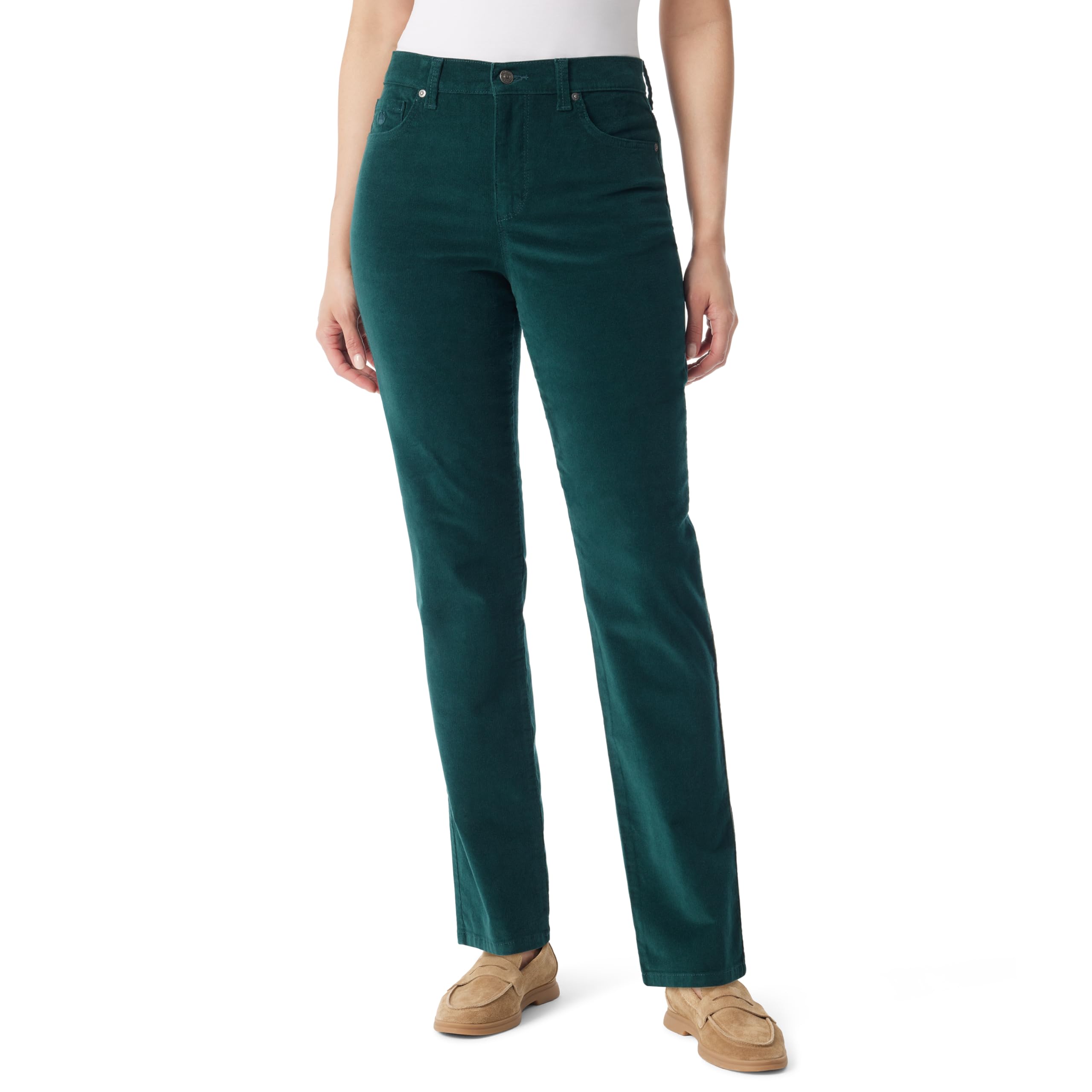 Gloria Vanderbilt Womens Amanda Corduroy Slim High Rise Pant Standard