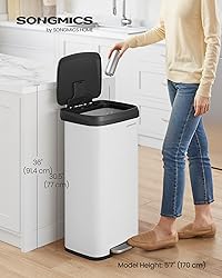SONGMICS Kitchen Trash Can, 18-Gallon Stainless