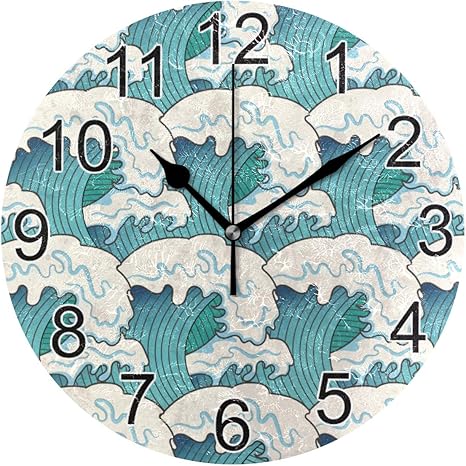 Amazon Co Jp 日本の波 掛け時計 おしゃれ 置き時計 壁掛け時計 サイレント 連続秒針 北欧クラシック 人気 インテリア 部屋装飾 ホーム キッチン