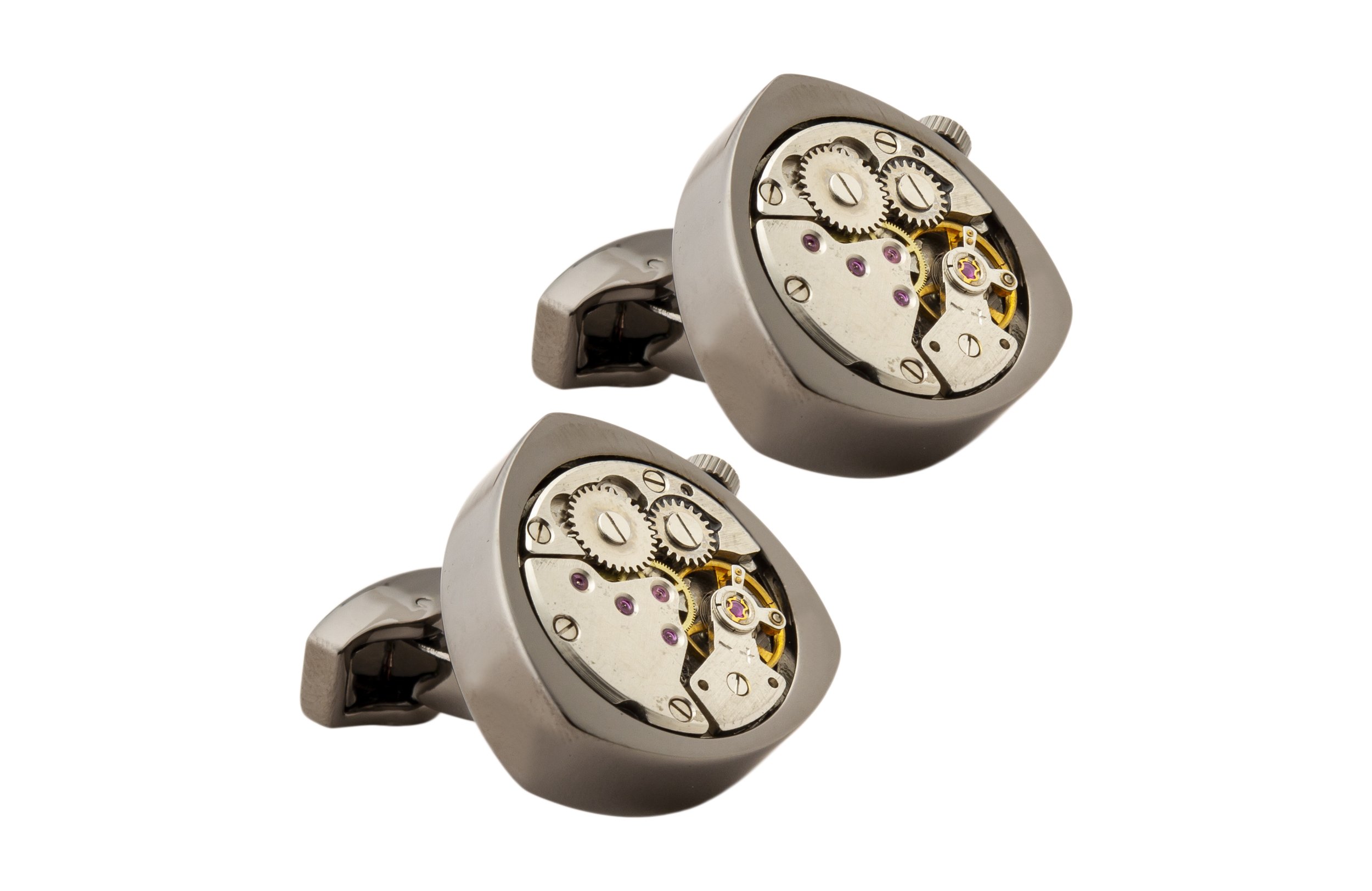 Knighthood Triangle Non-Moving Watch Cufflinks for Men