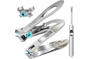 GJNL Nail Clippers for Men Thick Nails Professional Nail Cutter with Catcher Wide Jaw Opening Sharp Toenail Clippers-Heavy Duty Toe Nail Clippers Durable Fingernail Clipper for Seniors Long Handle