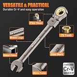 ss shovan 8Pcs Flexible Head Ratchet Spanner Set 72 Tooth 8-19mm Chrome Vanadium view 3