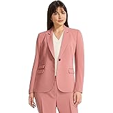 Anne Klein Womens Triple Pocket Twill One Button Blazer