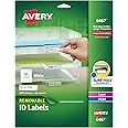 Avery Removable ID Labels, Sure Feed, Removable Adhesive, 0.5" x 1.75", 2,000 Labels (6467)