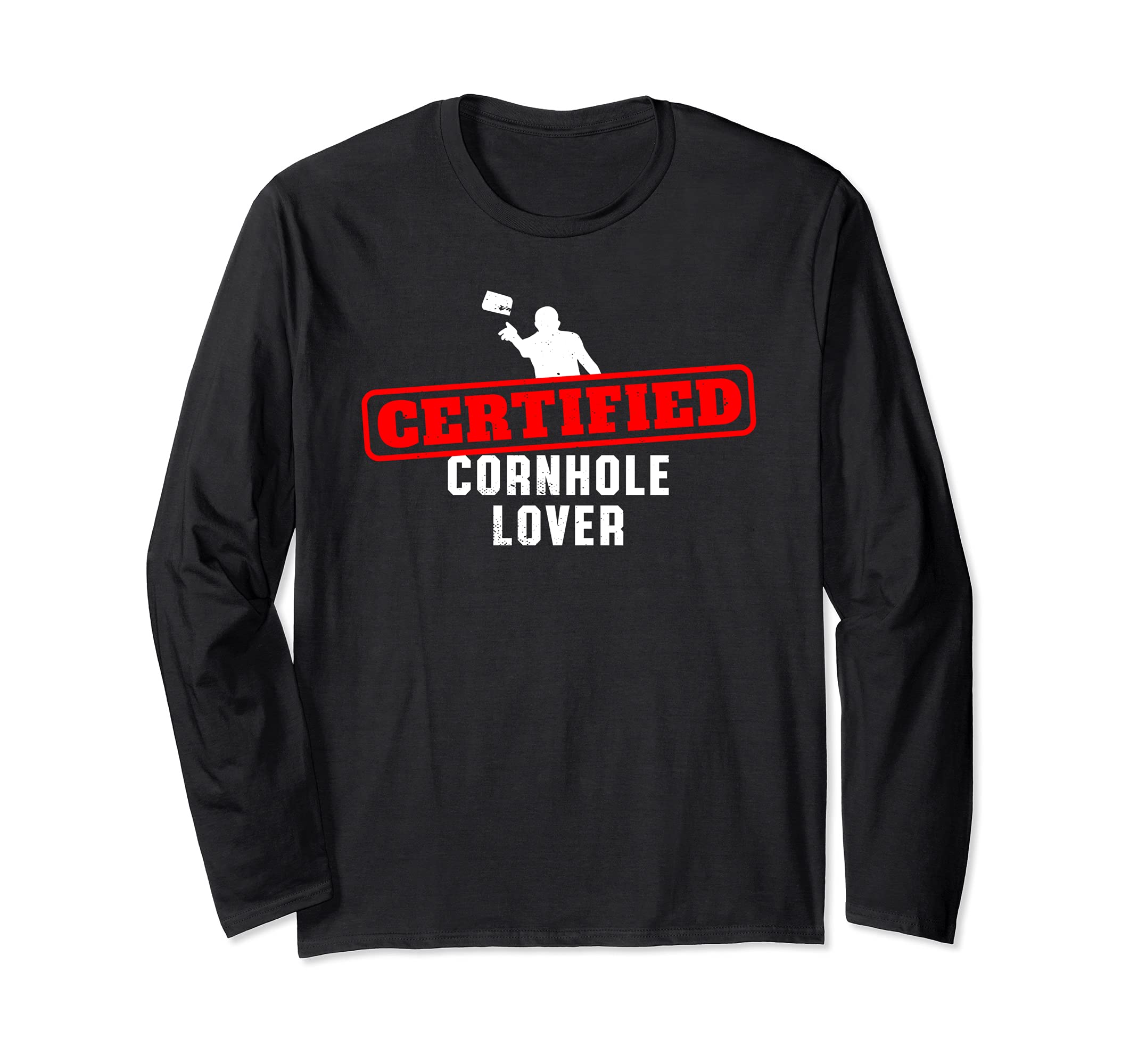Certified Cornhole Lover Retro Vintage Team Tournament Long Sleeve T-Shirt