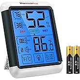 ThermoPro TP55 Digital Hygrometer Indoor Thermometer Humidity Gauge with Jumbo Touchscreen and Backlight Temperature Humidity