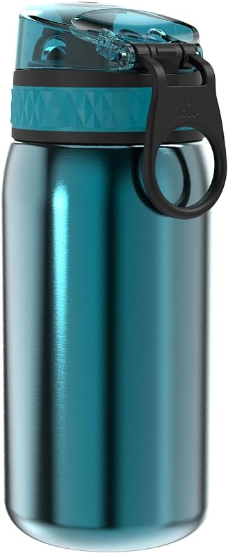 Botella Agua Inox Ligero para Niños, 400ml, Sin Aislamiento, a Prueba de Fugas, Fácil de Abrir, Cerradura Segura, Aptas para Lavavajillas, Fácil de Limpiar, Resistente a Rayones, Aqua