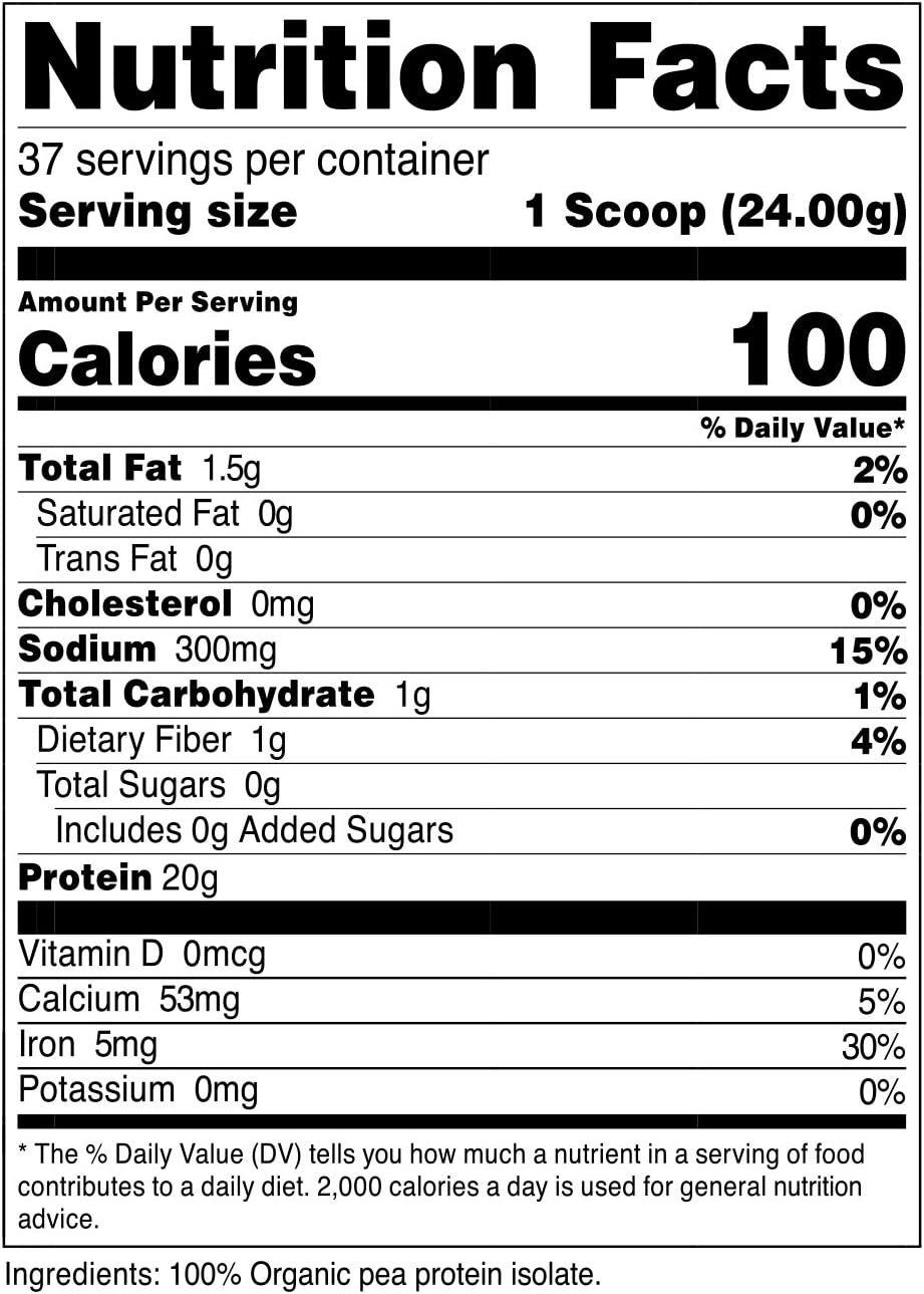 Nutricost Organic Pea Protein Isolate Powder (5LBS) - Unflavored, Certified USDA Organic, Protein from Plants, Vegan Friendly, Gluten Free, Non-GMO: Health & Personal Care