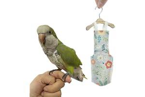 GUANLANT Bird Diaper Cockatiel Clothes Flight Suite, Quaker Parrot Diaper Flight Clothes, Bird Reusable Training Nappy Suit Liners with Hanger Leash Hole for Sun Conure Senegal
