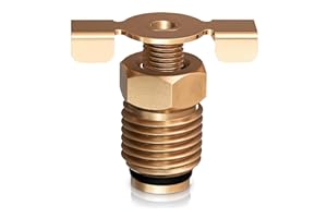 RELUEN Air Compressor Drain Valve - Male NPT Brass 1/4 Air Valve, Rust Resistant, Long-Lasting, Ergonomic Handle and Easy to Install, Suitable for Water Tanks, Air Tanks, and Compressors
