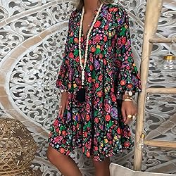 YongANs Tunic Tops Dress for Women 3/4 Sleeve Boho